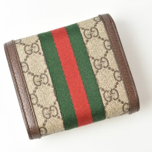 Gucci Wallet Bi-fold GUCCI Folding Beige Brown 598662 96IWG 8745 Ophidia GG S... - Picture 4 of 12
